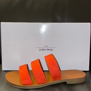 & Other Stories Red Suede Sandals (not available to the public)